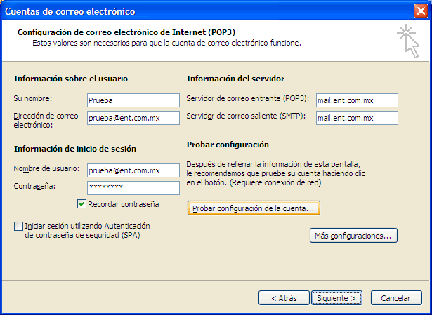 Configuracion de correo